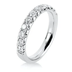 Halb-Memoire Ring aus 585 Weißgold 11 Brillanten 0,88ct TW-SI B:3,4mm