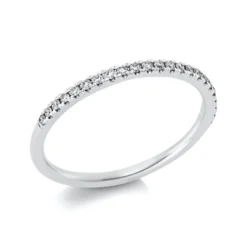 Halb-Memoire Ring schmal aus 950 Platin 23 Brillanten 0,15ct TW-SI B:1,7mm