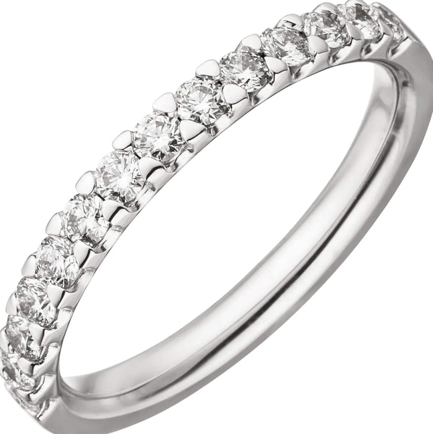 Halbmemory-Ring 14 Diamanten Brillanten 0,56 Ct W/SI 585 Gold Weißgold Damen