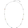 Halskette Ankerkette Collier aus 925 Silber rhodiniert 12 bunte Zirkonia 42-45cm