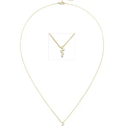 Halskette Collier aus 750 Gold Gelbgold mit 5 Diamanten 0,05 ct 45cm