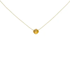 Halskette Collier aus 750 Gold Gelbgold mit Citrin orange facettiert 45cm