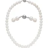 Halskette Collier aus Muschelkernperlen weiß Ø 10mm 45cm Halsschmuck klassisch