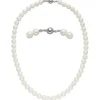 Halskette Collier aus Muschelkernperlen weiß Ø 8mm 45cm Halsschmuck klassisch