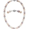 Halskette Collier aus Muschelkernperlen Ø 10mm Pastelltöne mehrfarbig 45cm