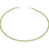 Halskette Collier Edelstein Peridot 4mm grün facettiert funkelnd 925 Silber 48cm