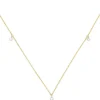 Halskette Collier 750 Gold Gelbgold mit 3 Diamanten 0,18 ct 42-45cm