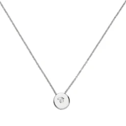 Halskette Collier Kette mit Anhänger aus 925 Silber mit Zirkonia weiß 45cm Damen