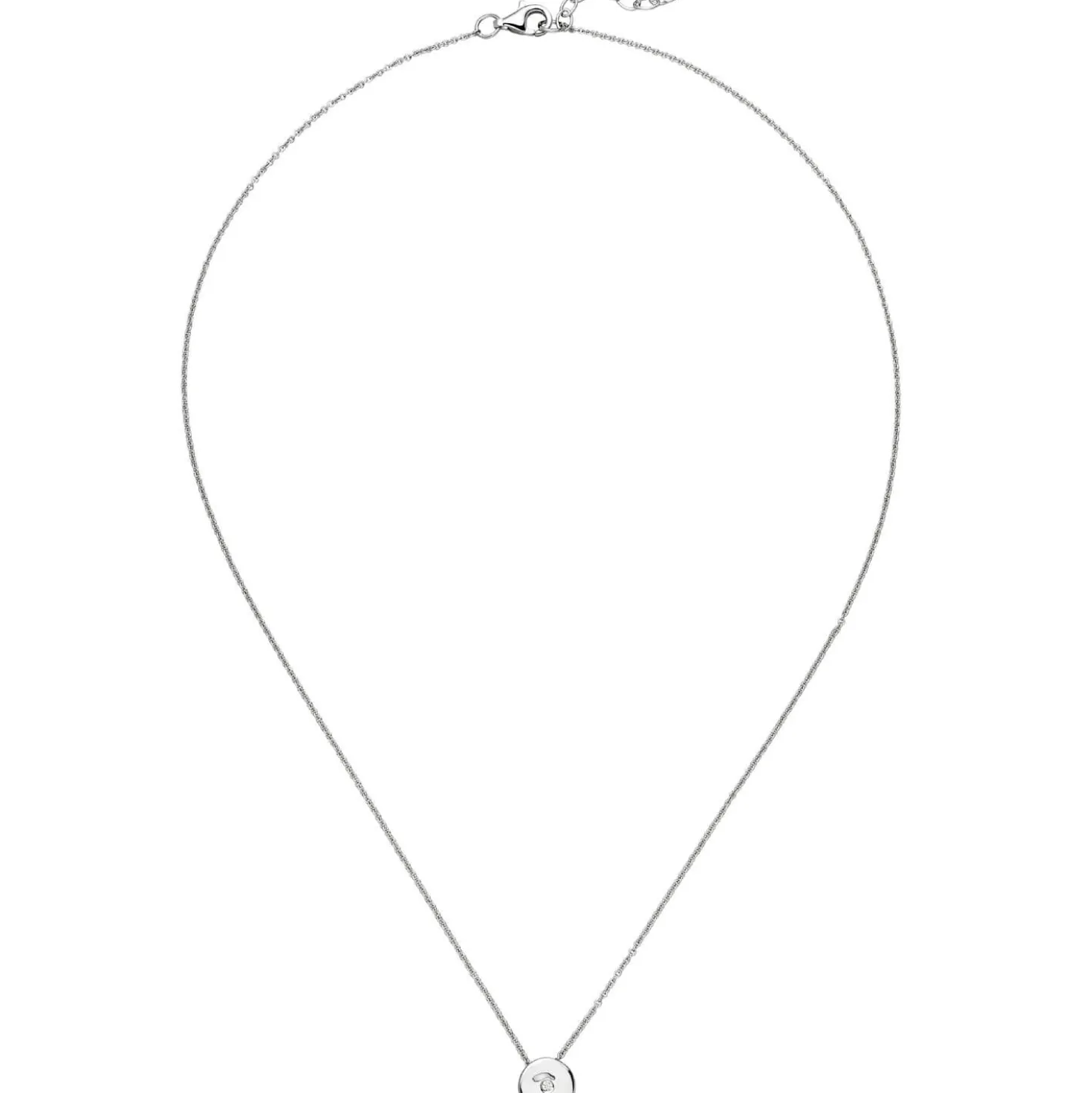 Halskette Collier Kette mit Anhänger aus 925 Silber mit Zirkonia weiß 45cm Damen
