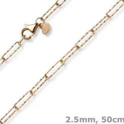 Halskette Collier Weit-Ankerkette aus 585 Gold Rotgold strukturiert 50cm
