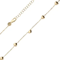 Halskette Halsschmuck Collier mit 9 Herzen aus 585 Gold Gelbgold 42-45cm