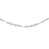 Halskette Kette aus Labradorit und Turmalin 43cm Edelsteinkette hallgrau-rosa