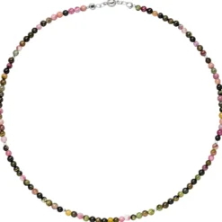 Halskette Kette aus Turmalin und Hämatin 45cm Edelsteinkette multicolor