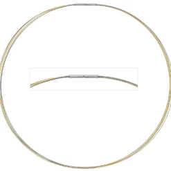 Halsreif Omegareif Halskette Collier Edelstahl 5-reihig bicolor vergoldet 45cm