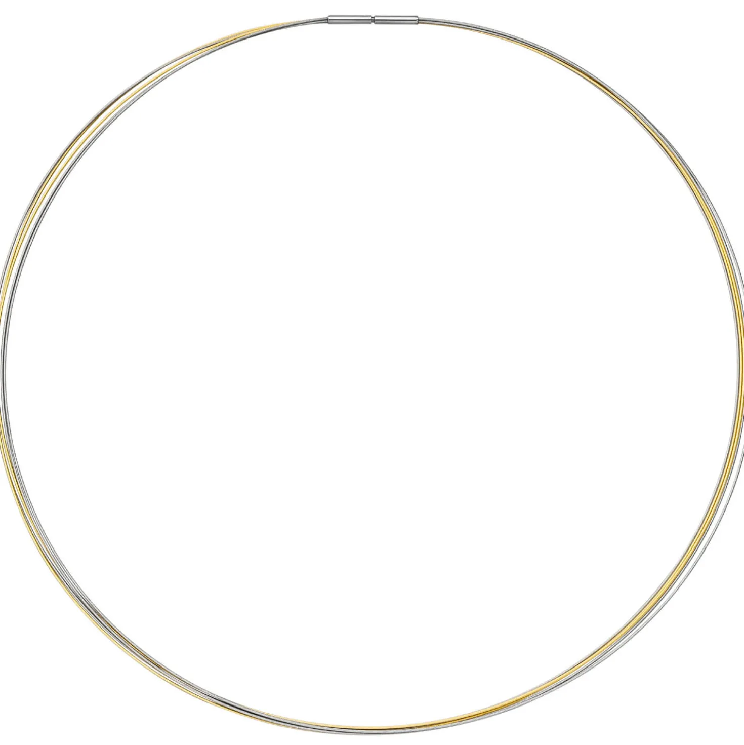 Halsreif Omegareif Halskette Collier Edelstahl 5-reihig bicolor vergoldet 45cm