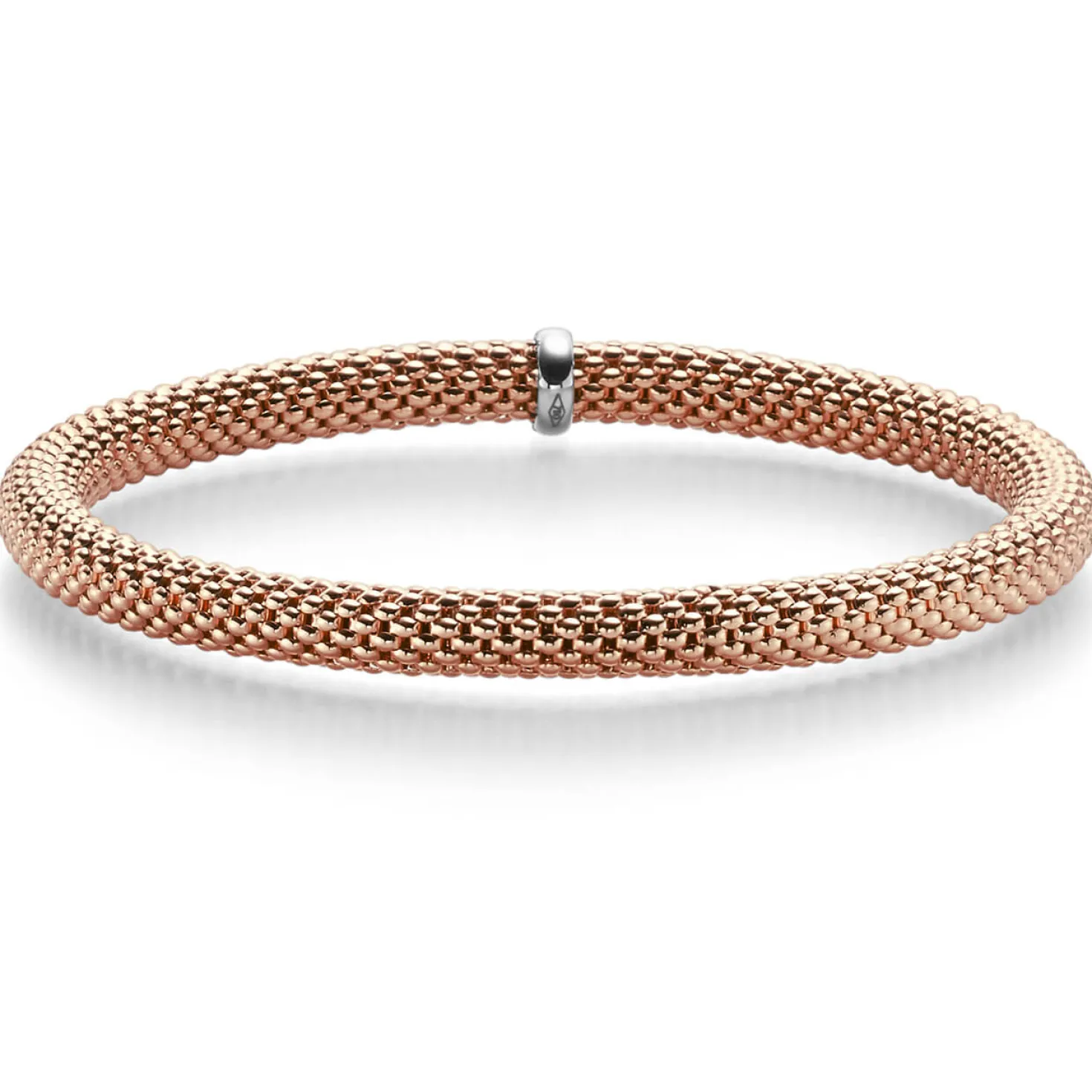 Himbeer-Armband Armreif Armschmuck elastisch 5mm 750 Gold Rotgold für Damen
