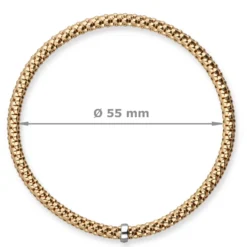 Himbeer-Armband Armreif Armschmuck elastisch 4mm 750 Gold Gelbgold stretch