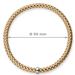 Himbeer-Armband Armreif Armschmuck elastisch 4mm 750 Gold Gelbgold stretch