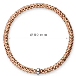 Himbeer-Armband Armreif Armschmuck elastisch 4mm 585 Gold Rotgold stretch