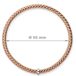 Himbeer-Armband Armreif Armschmuck elastisch 4mm 585 Gold Rotgold stretch