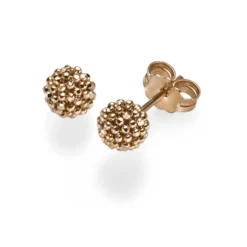 Himbeer Ohrstecker aus 585 Gold Rotgold Kugel 6mm Ohrringe Ohrschmuck Damen