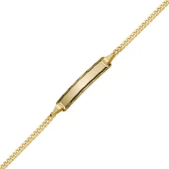 Identbändchen Armband Armschmuck, 585 Gelbgold, 16cm, für Kinder