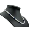 Kette aus echtem Mondstein & Lapis-Lazuli & 925 Silber Edelsteinkette für Damen