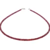 Kette Collier aus echtem Rubin & 925 Silber Edelsteinkette rot Rubinkette