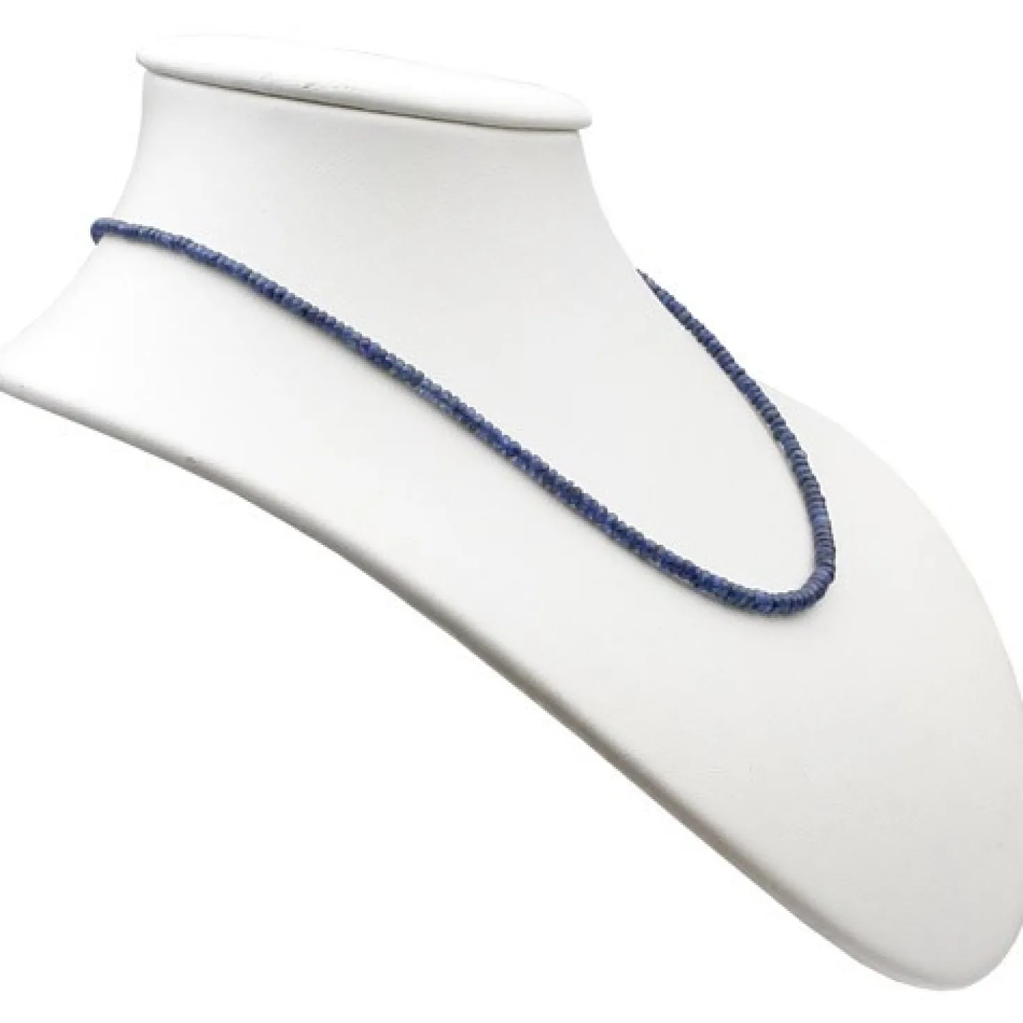 Kette Collier aus echtem Saphir & 925 Silber Edelsteinkette blau dunkelblau
