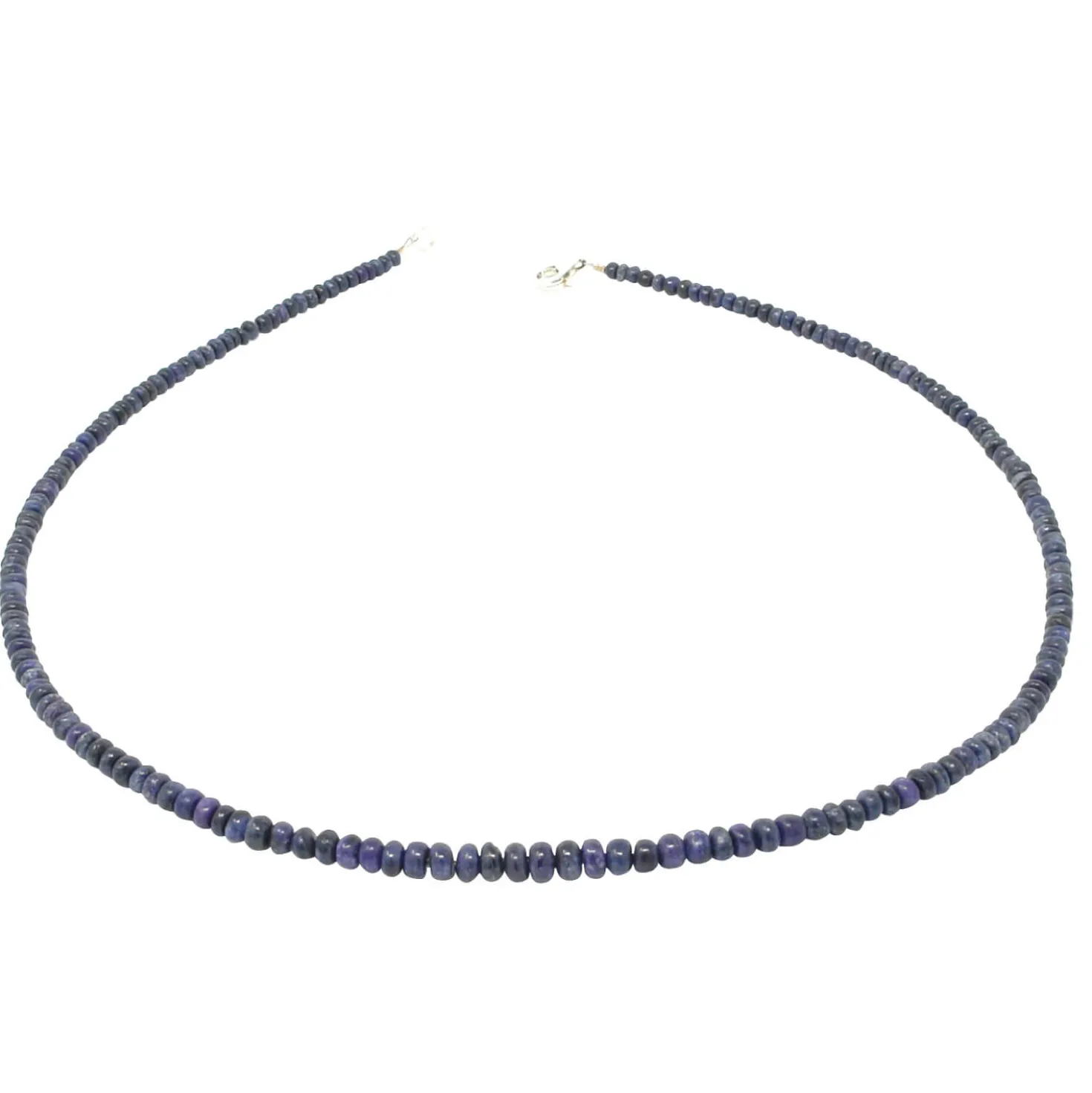 Kette Collier aus echtem Saphir & 925 Silber Edelsteinkette blau dunkelblau
