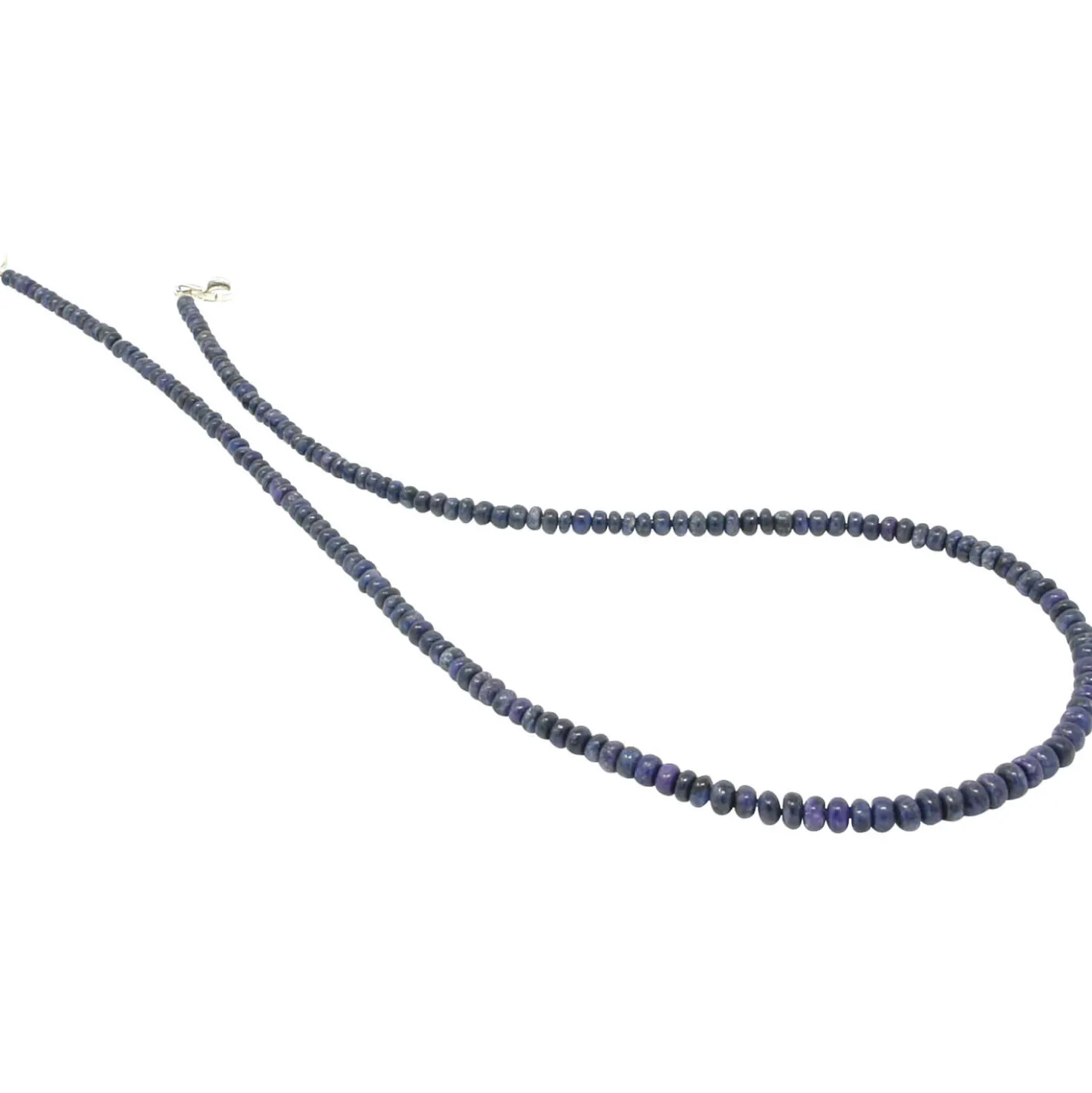Kette Collier aus echtem Saphir & 925 Silber Edelsteinkette blau dunkelblau