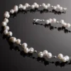 Kette Collier aus Süßwasser Perlen, 3-reihig, creme-weiß, Perlenkette