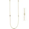 Kette Collier Halskette aus 925 Silber vergoldet mit 7 Zirkonia weiß 42-47cm