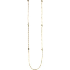 Kette Collier Halskette aus 925 Silber vergoldet mit 7 Zirkonia weiß 42-47cm