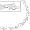 Kette Collier Halskette Ginko Blätter, 925 Silber teilmattiert, 47cm