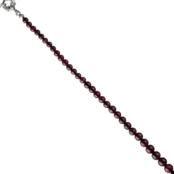 Kette Collier im Verlauf Edelsteinkette, Granat, Federring, 45cm