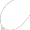 Kette Collier mit Anhänger Herz 26 Brillanten 0.1Ct 585 Gold Weißgold 45cm