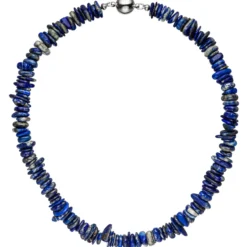 Kette Halskette Edelsteinkette aus echtem Lapis-Lazuli Lapislazulikette, 44cm