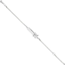 Kinder Armband Gravurplatte Schildband, Lokomotive Dampflok, 925 Silber, 12-14cm