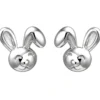 Kinder Ohrstecker Hase Hasen aus 925 Silber Ohrringe Ohrschmuck rhodiniert