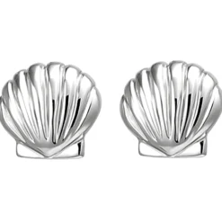 Kinder Ohrstecker Muschel aus 925 Silber Ohrringe Ohrschmuck rhodiniert
