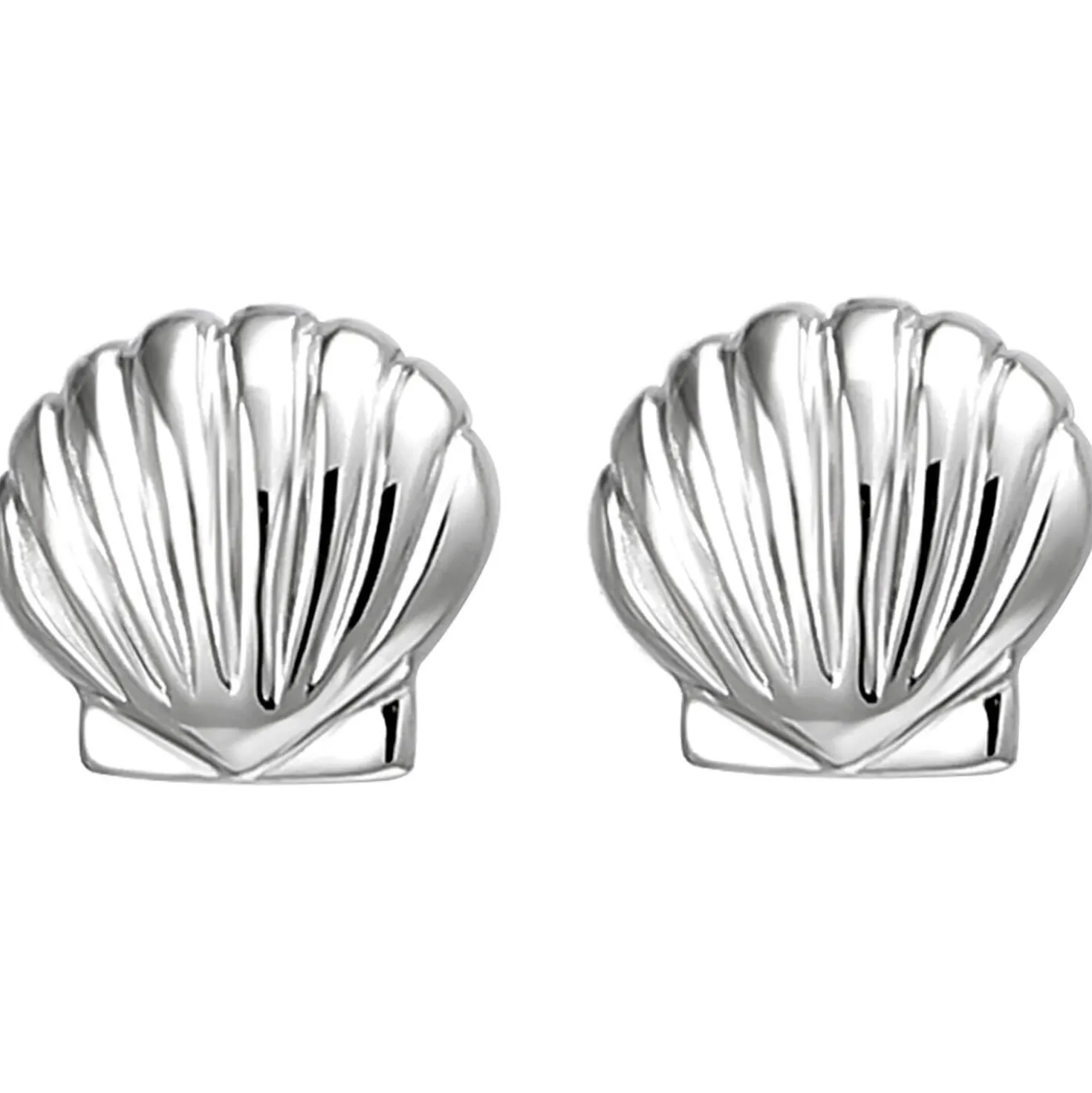 Kinder Ohrstecker Muschel aus 925 Silber Ohrringe Ohrschmuck rhodiniert