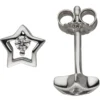 Kinder Ohrstecker Stern Sterne 5,8x6,1mm 2 Zirkonia weiß 925 Silber Ohrringe