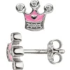 Kinder Schmuck-Set Krone pink rosa 925 Silber Zirkonia mit Kette 38cm