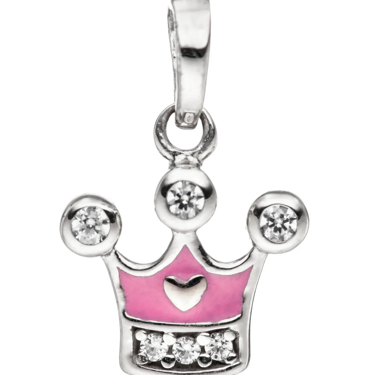 Kinder Schmuck-Set Krone pink rosa 925 Silber Zirkonia mit Kette 38cm