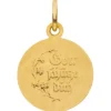 Kleiner Anhänger Engel Schutzengel 333 Gold Gelbgold mattiert Ø 12,1mm