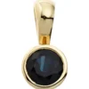 Kleiner Anhänger 5,8x12,2mm Safir Saphir blau 333 Gold Gelbgold schlicht
