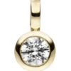 Kleiner Solitär Anhänger 7,3x12,7mm rund 333 Gold Gelbgold mit Zirkonia weiß