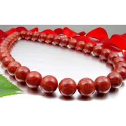 Korallenkette Kette Collier, Koralle Schaumkoralle, & 925 Silber, rot-braun