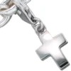 Kreuz Anhänger 8x12,1mm Einhänger Charm Charms aus 925 Silber rhodiniert Damen